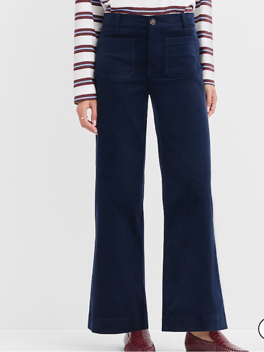 LOFT Palmer Wide Leg Pants in Brushed Corduroy Size 4 Deep Space Blue Navy